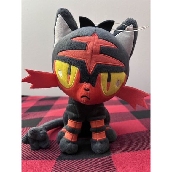 2018 Banpresto Litten Sitting Pokemon Strap Plush 10.5" Fire Cat Nintendo Cute - Picture 1 of 8